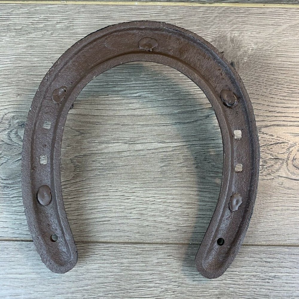 Wrought Iron Decorative Draft Horse Size Horseshoe Hook. 2 Pegs Are Broken Off. - Picture 4 of 6